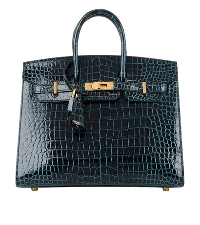 Birkin Sellier 25 in Vert Rousseau Porosus Crocodile Hermes Designer Exchange Buy Sell Exchange